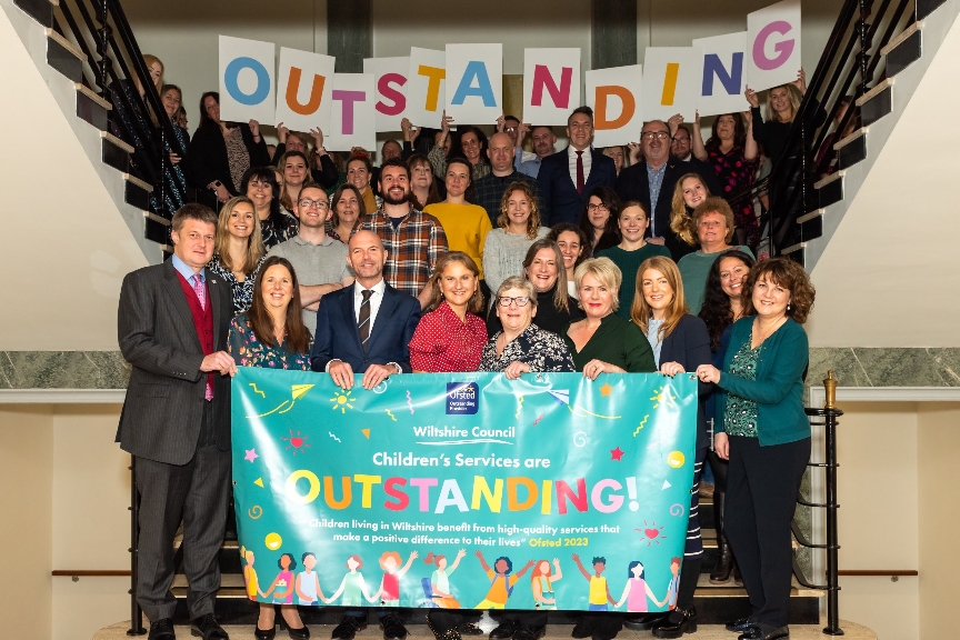 Social workers celebrating being recognised as Outstanding